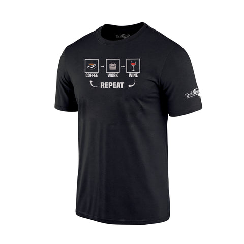 Coffee Work Wine Repeat Men's Short Sleeve Shirt