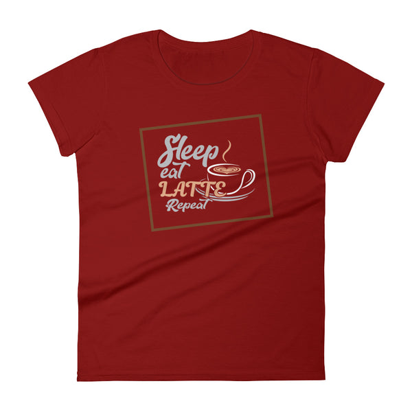 Sleep Eat Latte Repeat Womens Premium Short Sleeve T-shirt