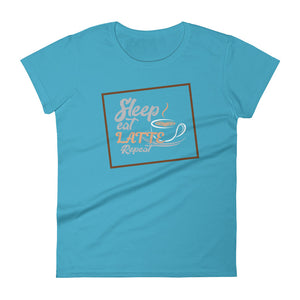 Sleep Eat Latte Repeat Womens Premium Short Sleeve T-shirt