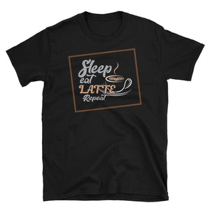 Sleep Eat Latte Repeat Premium Cotton T-shirt