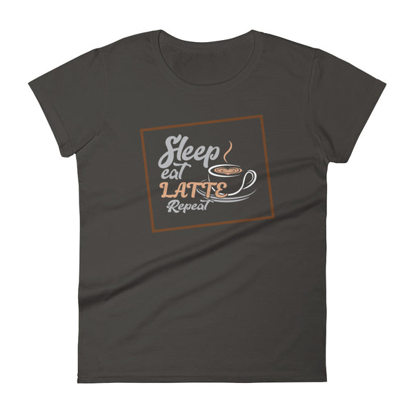 Sleep Eat Latte Repeat Womens Premium Short Sleeve T-shirt