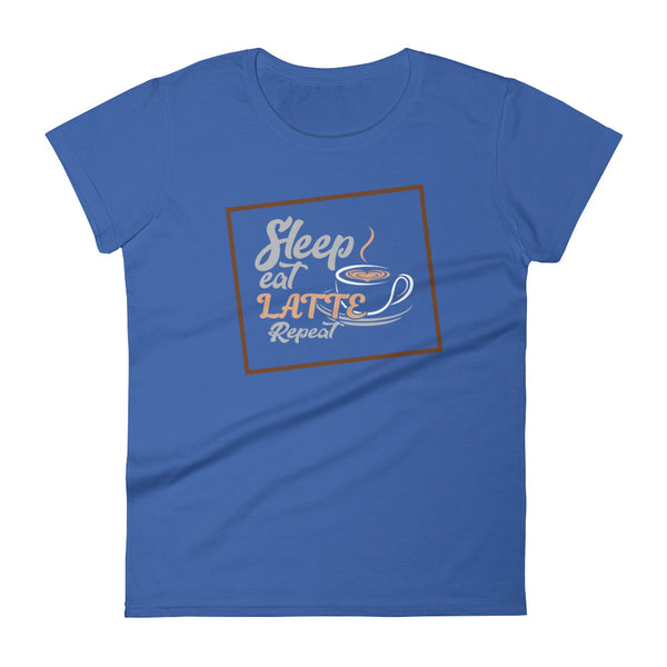 Sleep Eat Latte Repeat Womens Premium Short Sleeve T-shirt