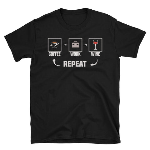 Coffee Work Wine Repeat Premium Cotton T-shirt